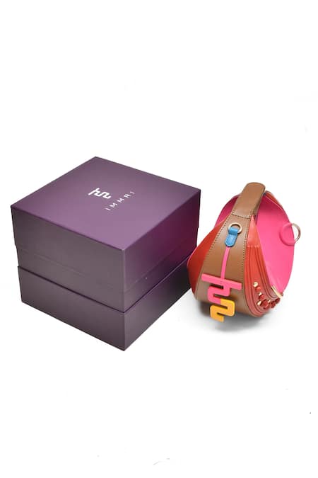 Immri Crescent Halo Bag with Stud Embellishments 