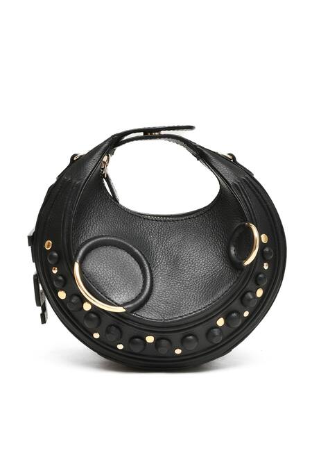 Immri Black Halo Crescent Shaped Handbag Online at Aza Fashions Immri_Black Halo Crescent Shaped Handbag _Online_at_Aza_Fashions