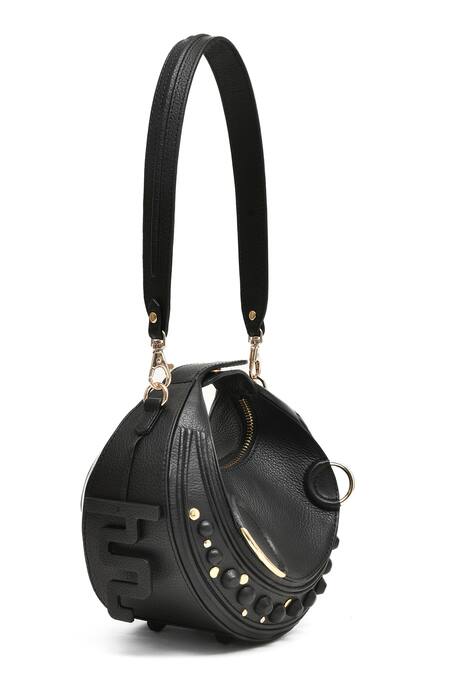 Buy Immri Black Halo Crescent Shaped Handbag Online at Aza Fashions Buy_Immri_Black Halo Crescent Shaped Handbag _Online_at_Aza_Fashions