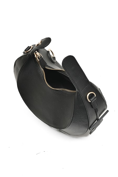 Buy Immri Black Halo Crescent Shaped Handbag Buy_Immri_Black Halo Crescent Shaped Handbag