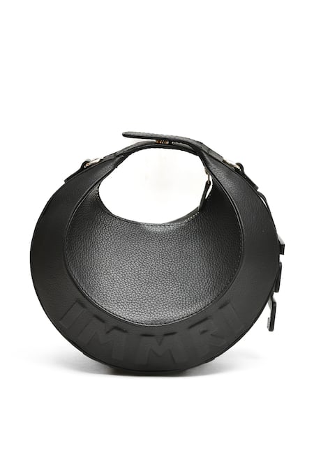 Shop Immri Black Halo Crescent Shaped Handbag Shop_Immri_Black Halo Crescent Shaped Handbag