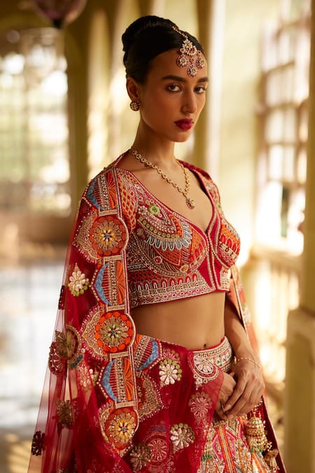 Eeksha Mosaic Dabka Embroidered Bridal Lehenga Set 