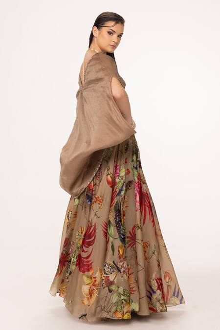 Shop Eeksha Beige , Organza, Silk Sequins, Cowl Blouse And Lehenga Skirt Set Online at Aza Fashions Shop_Eeksha_Beige , Organza, Silk Sequins, Cowl Blouse And Lehenga Skirt Set _Online_at_Aza_Fashions