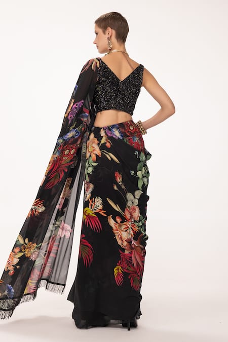 Eeksha Floral Print Saree With Blouse 