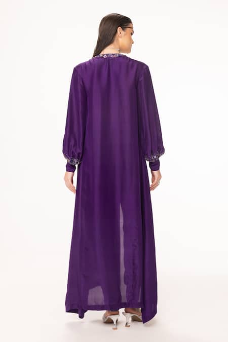 Eeksha Placket Embroidered Dress & Pant Set 