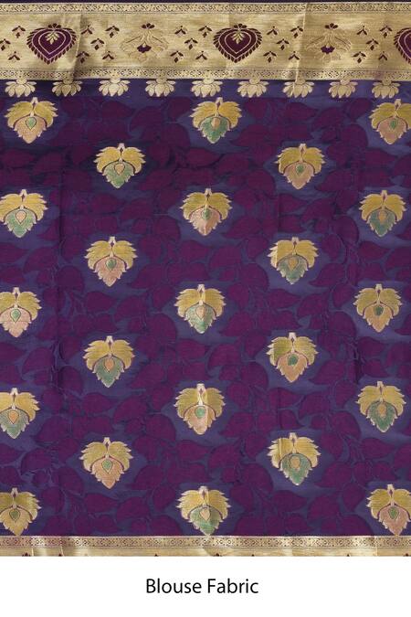 Samyukta Singhania_Purple Silk Embroidery Bullian Paisley Woven Saree With Running Blouse _Online_at_Aza_Fashions