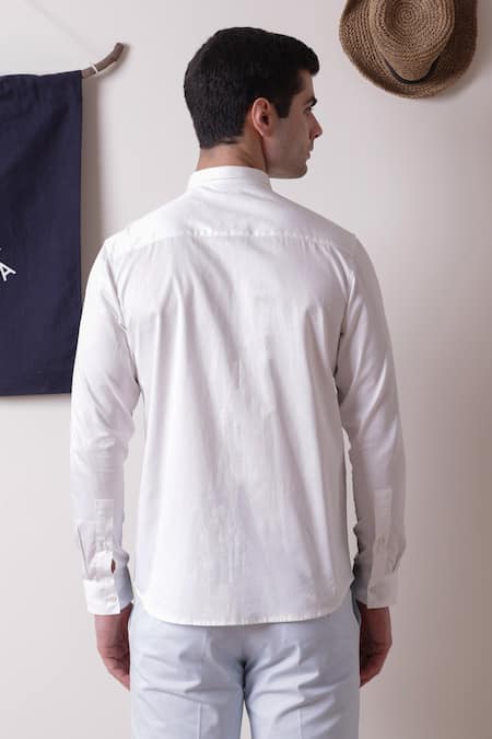 Shop Lacquer Embassy Multi Color Cotton Satin Colorblock Checkered Printed Shirt at Aza Fashions Shop_Lacquer Embassy_Multi Color Cotton Satin Colorblock Checkered Printed Shirt _at_Aza_Fashions