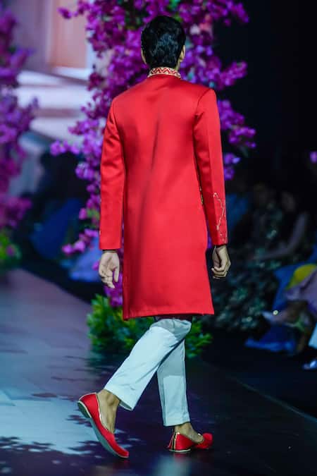 Vikabyarvindampula Floral Embroidered Sherwani With Pant 