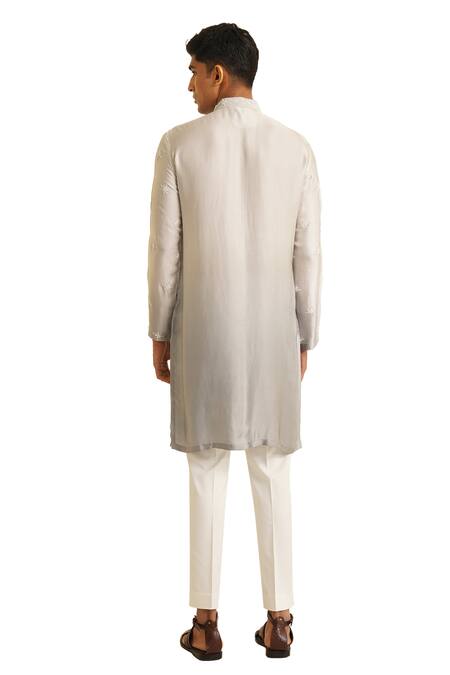 Shop Shreyansh Designs Grey Silk, Cotton Sequins, Beads Kanishk Placement Embroidered Kurta Set Online at Aza Fashions Shop_Shreyansh Designs_Grey Silk, Cotton Sequins, Beads Kanishk Placement Embroidered Kurta Set _Online_at_Aza_Fashions