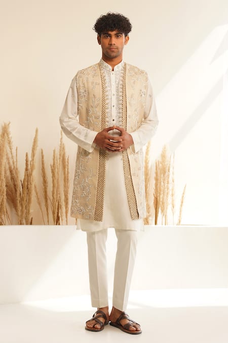 Shreyansh Designs Hiranya Bead Embroidered Bundi & Kurta Set 