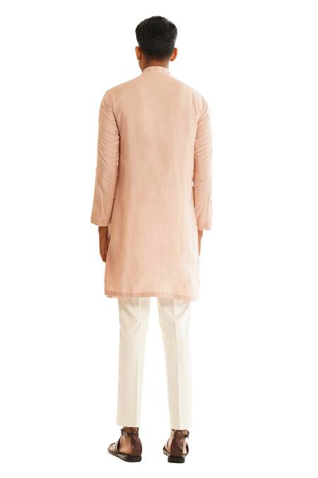 Shreyansh Designs Pink Silk, Cut Work, Aadiv Placement Embroidered Kurta Set Online at Aza Fashions Shreyansh Designs_Pink Silk, Cut Work, Aadiv Placement Embroidered Kurta Set _Online_at_Aza_Fashions