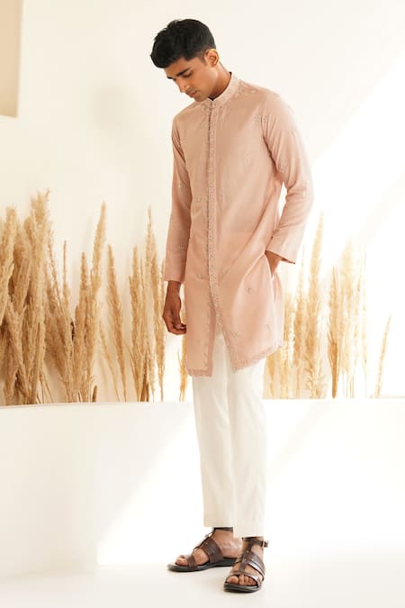 Buy Shreyansh Designs Pink Silk, Cut Work, Aadiv Placement Embroidered Kurta Set Online at Aza Fashions Buy_Shreyansh Designs_Pink Silk, Cut Work, Aadiv Placement Embroidered Kurta Set _Online_at_Aza_Fashions