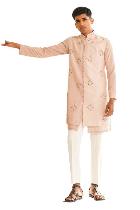 Buy Shreyansh Designs Pink Dupion Silk Embroidery Cutdana Geometric Bundi And Kurta Set Online at Aza Fashions Buy_Shreyansh Designs_Pink Dupion Silk Embroidery Cutdana Geometric Bundi And Kurta Set _Online_at_Aza_Fashions