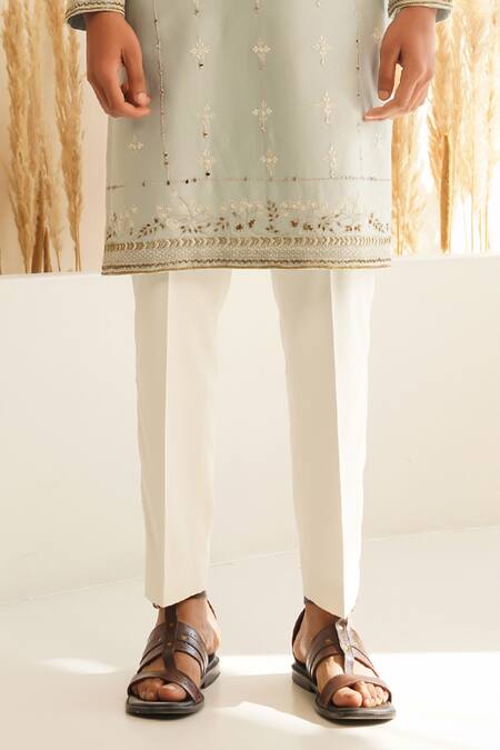 Buy Shreyansh Designs Blue Silk, Vyom Floral Vine Embroidered Kurta With Pant Online at Aza Fashions Buy_Shreyansh Designs_Blue Silk, Vyom Floral Vine Embroidered Kurta With Pant _Online_at_Aza_Fashions