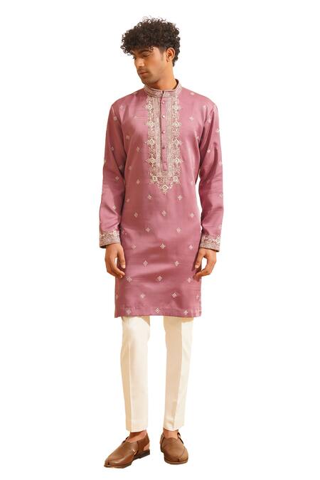 Buy Shreyansh Designs Purple Silk, Svanik Mirrorwork Embellished Kurta With Pant Online at Aza Fashions Buy_Shreyansh Designs_Purple Silk, Svanik Mirrorwork Embellished Kurta With Pant _Online_at_Aza_Fashions