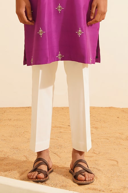 Buy Shreyansh Designs Purple Silk, Yajur Blossom Embroidered Kurta With Pant Online at Aza Fashions Buy_Shreyansh Designs_Purple Silk, Yajur Blossom Embroidered Kurta With Pant _Online_at_Aza_Fashions