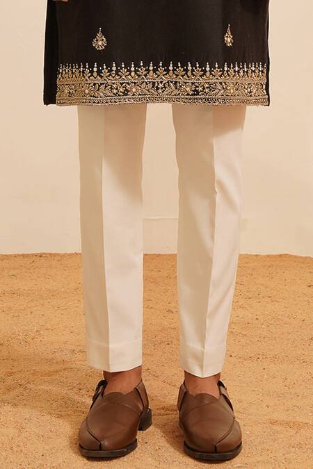 Buy Shreyansh Designs Black Chanderi Silk Pearls, Sequins, Amavas Blossom Embellished Kurta With Pant Online at Aza Fashions Buy_Shreyansh Designs_Black Chanderi Silk Pearls, Sequins, Amavas Blossom Embellished Kurta With Pant _Online_at_Aza_Fashions