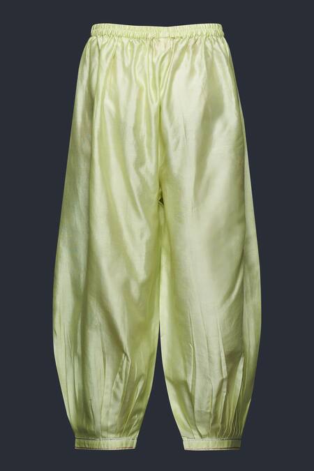 Gulabo By Abu Sandeep_Green Jacquard Gota Patti Placement Embellished Salwar _at_Aza_Fashions