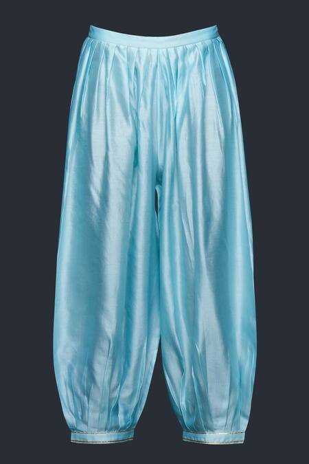 Gulabo By Abu Sandeep Blue Jacquard Gota Patti Embellished Salwar at Aza Fashions Gulabo By Abu Sandeep_Blue Jacquard Gota Patti Embellished Salwar _at_Aza_Fashions