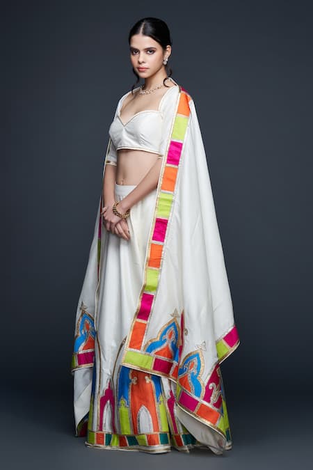 Gulabo by Abu Sandeep Color Block Border Dupatta 