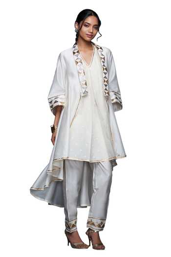 Buy Gulabo By Abu Sandeep White Jamdani Gota Embroidered Pencil Pant Online at Aza Fashions Buy_Gulabo By Abu Sandeep_White Jamdani Gota Embroidered Pencil Pant _Online_at_Aza_Fashions