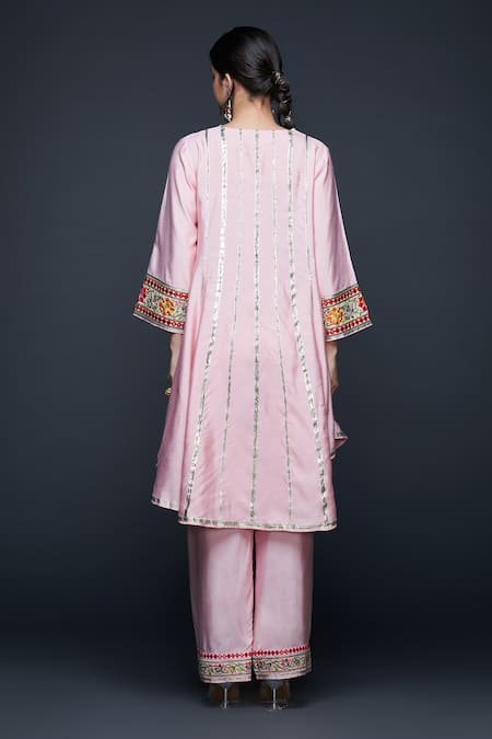 Shop Gulabo By Abu Sandeep Pink Viscose Chanderi Silk Embroidery Phool Bahar And Mirror Anarkali at Aza Fashions Shop_Gulabo By Abu Sandeep_Pink Viscose Chanderi Silk Embroidery Phool Bahar And Mirror Anarkali _at_Aza_Fashions