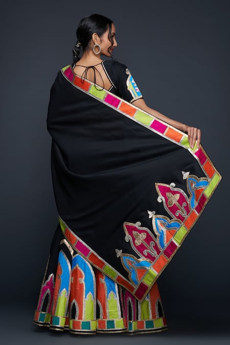 Gulabo By Abu Sandeep Cotton Silk Architecture Motif Embroidered Lehenga 