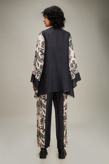 Shop Soup By Sougat Paul Off White Linen Bandeau Neck Ahyana Floral Print Shirt And Pant Set at Aza Fashions Shop_Soup By Sougat Paul_Off White Linen Bandeau Neck Ahyana Floral Print Shirt And Pant Set _at_Aza_Fashions