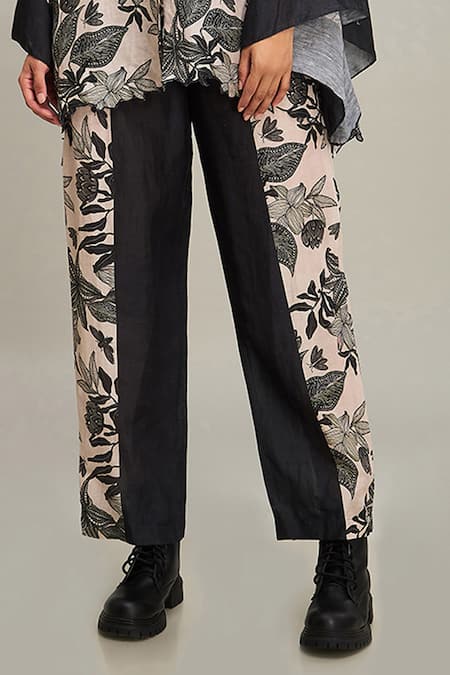 Soup By Sougat Paul Off White Linen Bandeau Neck Ahyana Floral Print Shirt And Pant Set Online at Aza Fashions Soup By Sougat Paul_Off White Linen Bandeau Neck Ahyana Floral Print Shirt And Pant Set _Online_at_Aza_Fashions