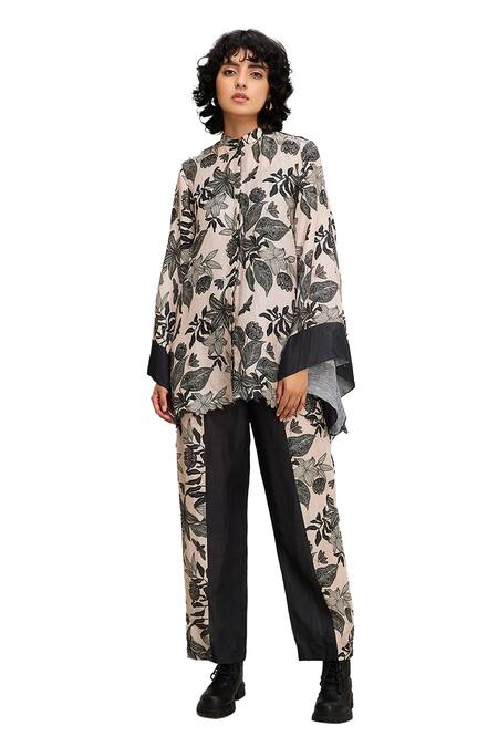 Buy Soup By Sougat Paul Off White Linen Bandeau Neck Ahyana Floral Print Shirt And Pant Set Online at Aza Fashions Buy_Soup By Sougat Paul_Off White Linen Bandeau Neck Ahyana Floral Print Shirt And Pant Set _Online_at_Aza_Fashions
