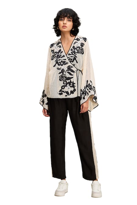 Buy Soup By Sougat Paul Off White Handloom , Zinnia Hand Angrakha Top And Pant Set Online at Aza Fashions Buy_Soup By Sougat Paul_Off White Handloom , Zinnia Hand Angrakha Top And Pant Set _Online_at_Aza_Fashions