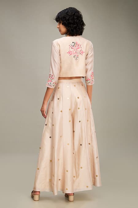 Soup By Sougat Paul Mehr Hand Embroidered Jacket Palazzo Set 