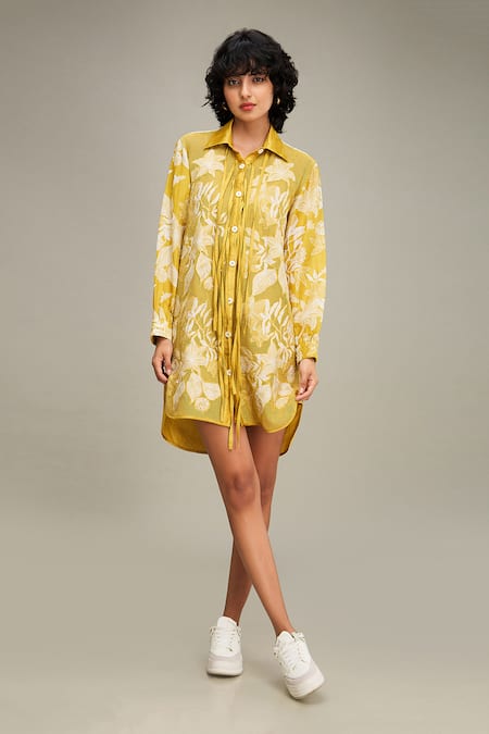 Soup by Sougat Paul Ahyana Applique Embroidered Shirt Dress 