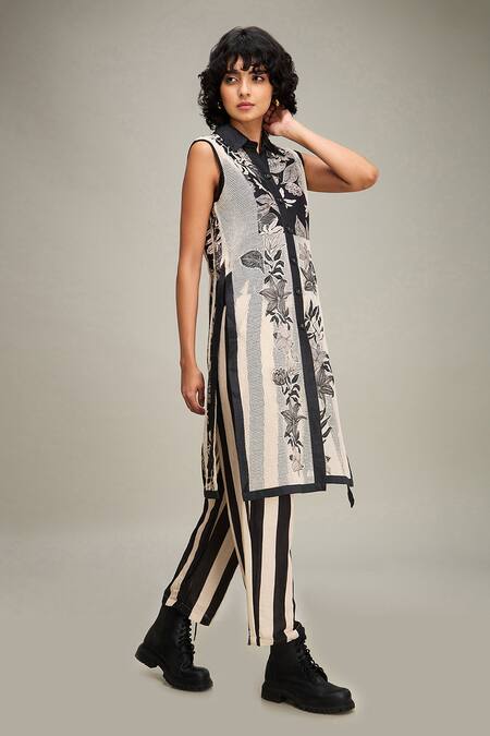 Buy Soup By Sougat Paul Off White Handloom Cotton, Linen Embroidery, Ahyana Floral Kurta And Pant Set Online at Aza Fashions Buy_Soup By Sougat Paul_Off White Handloom Cotton, Linen Embroidery, Ahyana Floral Kurta And Pant Set _Online_at_Aza_Fashions