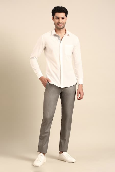 Mayank Modi - Men Embroidered Front Placket Shirt 