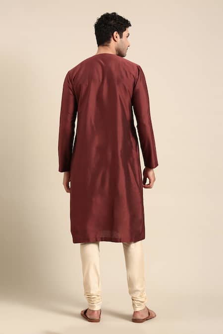 Mayank Modi - Men Pomegranate Print Kurta With Pant