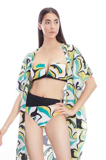 Kai Resortwear Bloom Print Kaftan Cape 