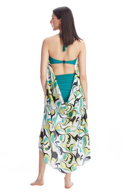 Kai Resortwear Bloom Print Halter Cape 
