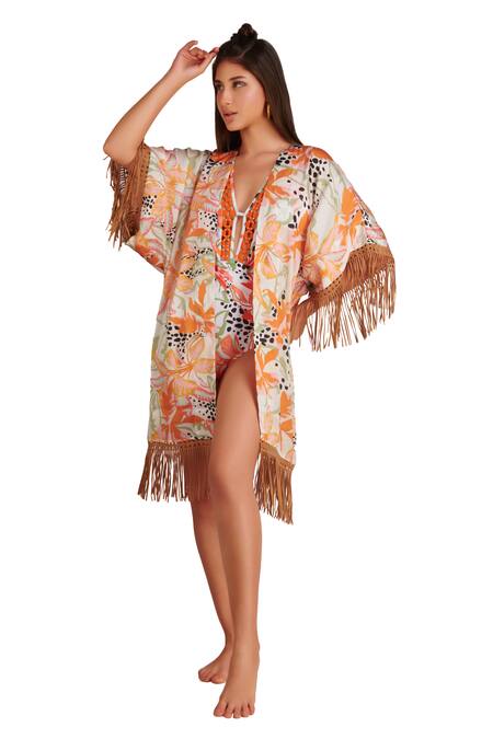 Buy Kai Resortwear Orange Autumn Print Cape Online at Aza Fashions Buy_Kai Resortwear_Orange Autumn Print Cape _Online_at_Aza_Fashions