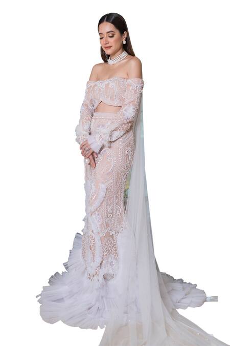 Buy Mehul Gupta Pink Net, Lycra Cut Work, Pearls, French Garden Embroidered Bridal Lehenga Set Online at Aza Fashions Buy_Mehul Gupta_Pink Net, Lycra Cut Work, Pearls, French Garden Embroidered Bridal Lehenga Set _Online_at_Aza_Fashions