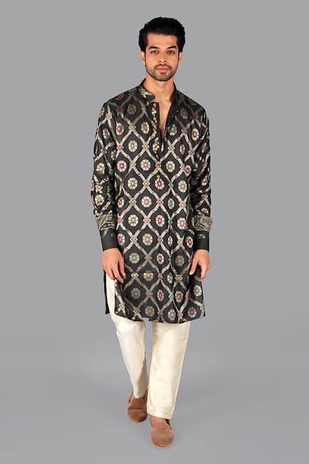 Gaurav Katta Banarasi Silk Woven Kurta With Pant 