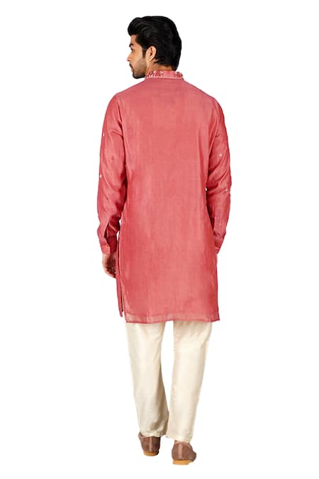 Gaurav Katta Pearl Embroidered Kurta & Pant Set 