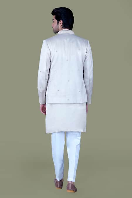 Gaurav Katta Pearl Embroidered Nehru Jacket Set 
