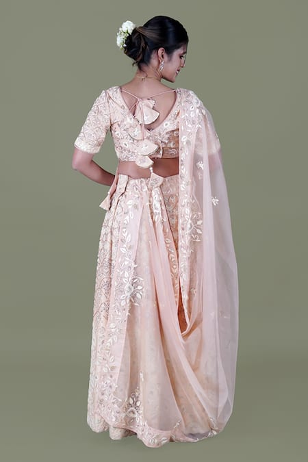 Gaurav Katta Anchor Embroidered Blouse Lehenga Set 