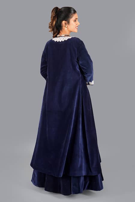 Gaurav Katta Floral Thread Embroidered Jacket Lehenga Set 