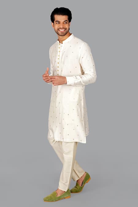 Gaurav Katta Gota Patti Embroidered Kurta & Aligadi Pant Set 