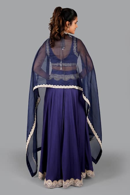 Gaurav Katta Pearl Embroidered Blouse Lehenga Set 