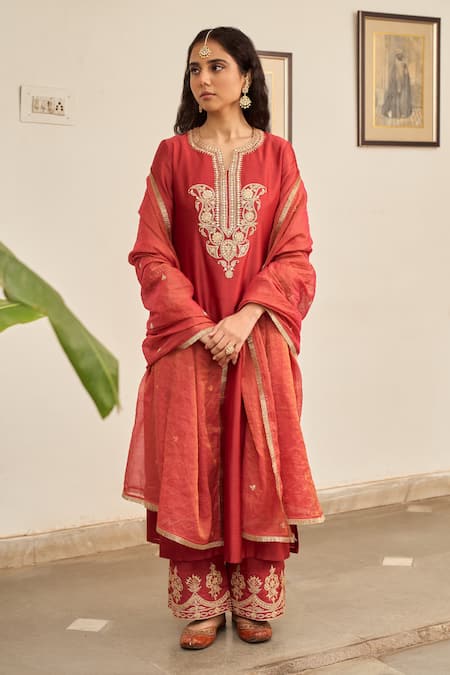 Apeksha Jain Label Paisley Hand Embroidered Kurta Pant Set 