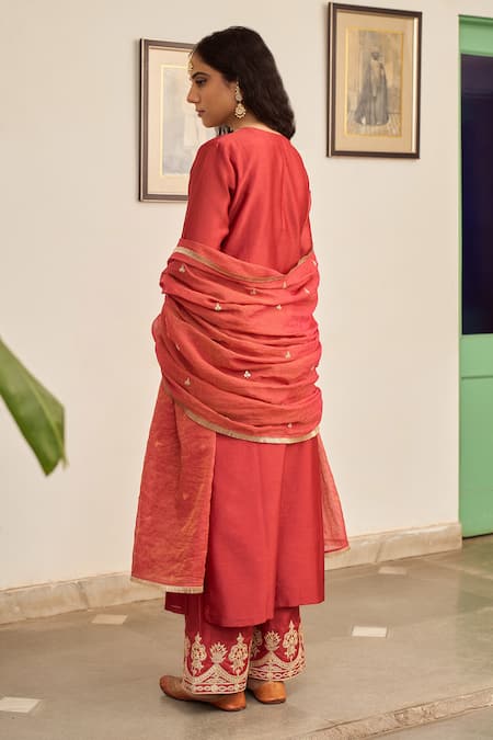 Apeksha Jain Label Paisley Hand Embroidered Kurta Pant Set 