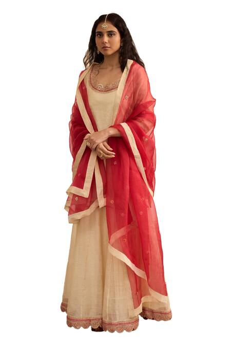 Apeksha Jain Label_Gold Organza, Tissue Sequins, Embroidery Raag Placement Hand Kurta Sharara Set _Online_at_Aza_Fashions